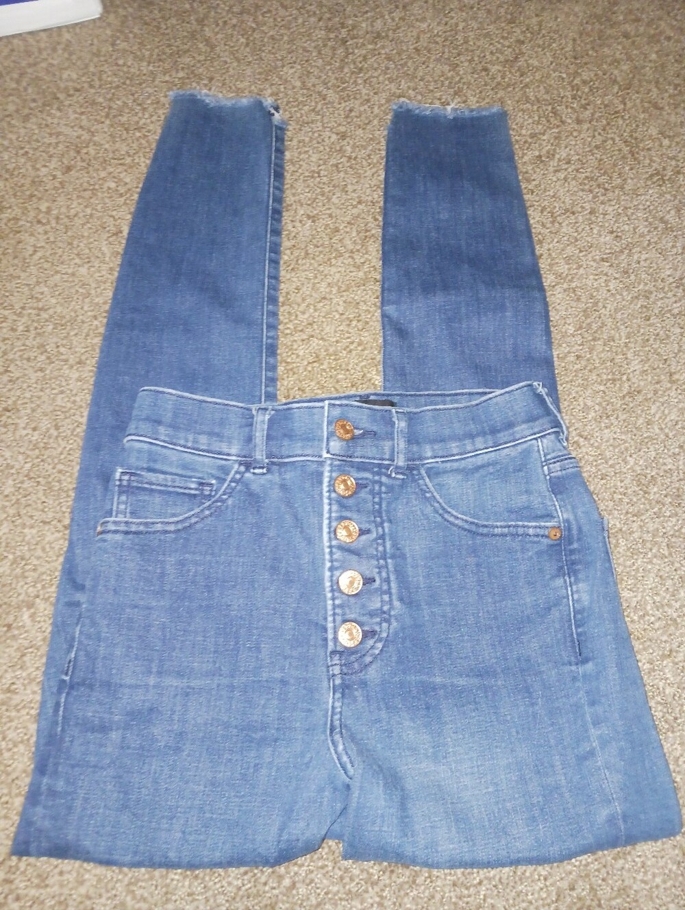 Express Skinny Jeans with Button-Fly — Blue